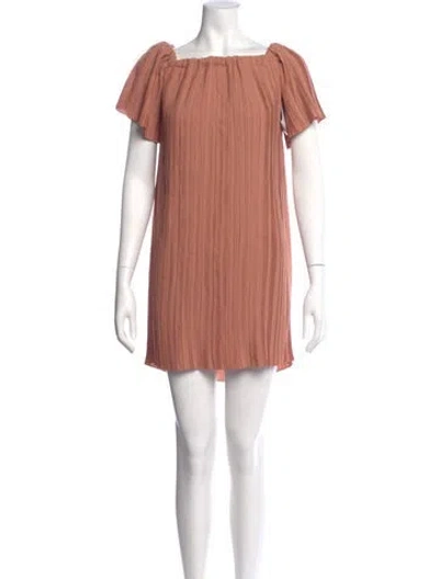 Pre-owned Adam Lippes Square Neckline Mini Dress In Neutral