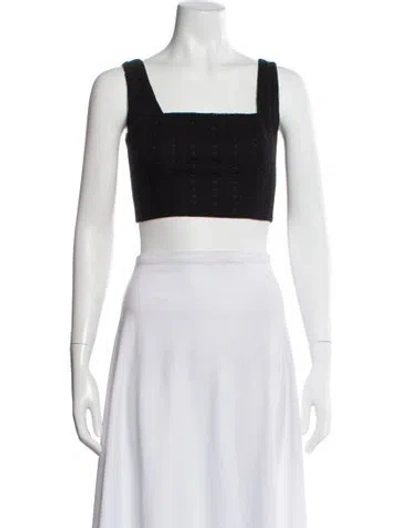 Pre-owned Adam Lippes Square Neckline Sleeveless Crop Top W/ Tags In Blue