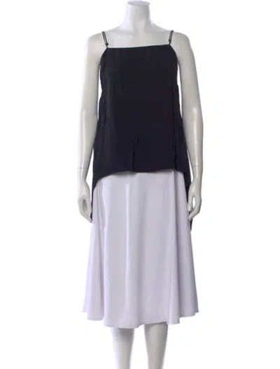 Pre-owned Adam Lippes Square Neckline Sleeveless Top In Black
