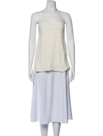 Pre-owned Adam Lippes Square Neckline Sleeveless Top In Neutral