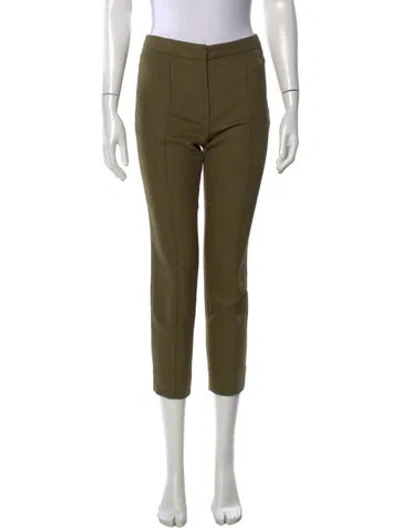 Pre-owned Adam Lippes Straight Leg Pants In Green