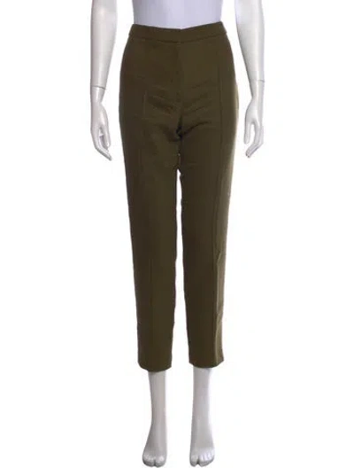 Pre-owned Adam Lippes Straight Leg Pants In Green