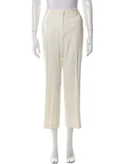 Pre-owned Adam Lippes Straight Leg Pants In Neutrals