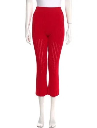 Pre-owned Adam Lippes Straight Leg Pants In Red