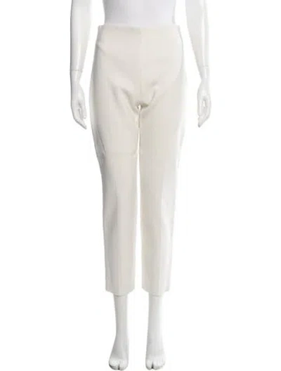 Pre-owned Adam Lippes Straight Leg Pants In White