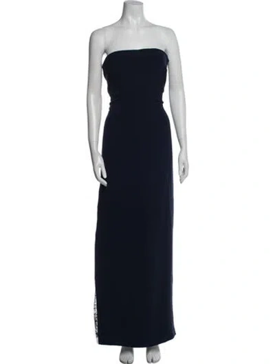 Pre-owned Adam Lippes Strapless Long Dress In Blue