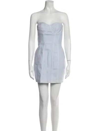 Pre-owned Adam Lippes Strapless Mini Dress In White
