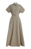 Adam Lippes Striped Cotton-poplin Midi Dress