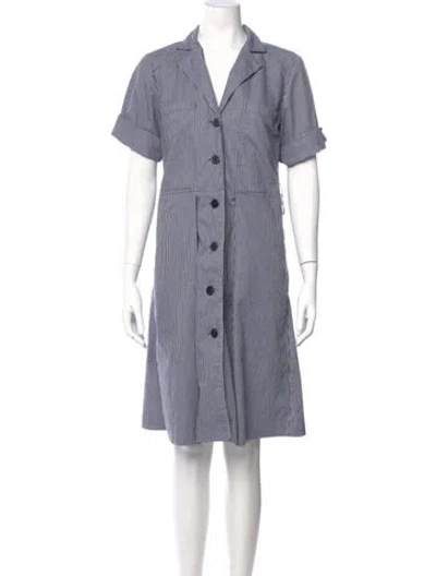 Pre-owned Adam Lippes Striped Knee-length Dress In Blue