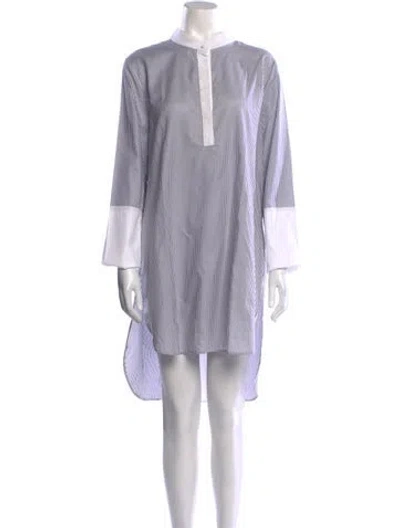 Pre-owned Adam Lippes Striped Knee-length Dress In Blue