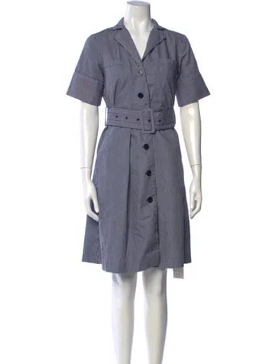 Pre-owned Adam Lippes Striped Knee-length Dress In Blue