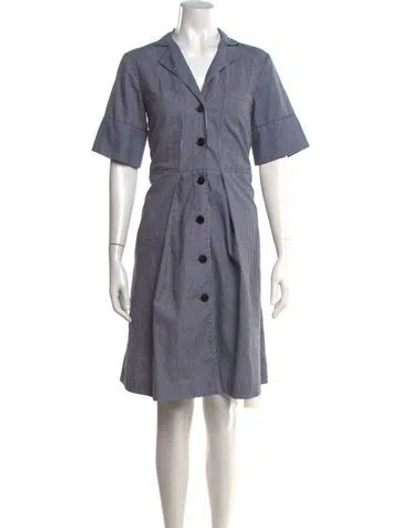Pre-owned Adam Lippes Striped Knee-length Dress In Blue