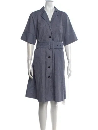 Pre-owned Adam Lippes Striped Knee-length Dress In Blue