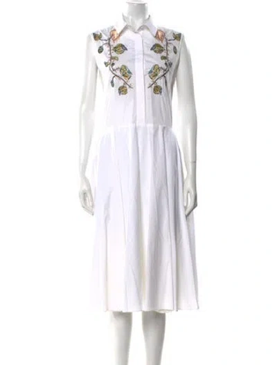 Pre-owned Adam Lippes Striped Knee-length Dress In Neutral