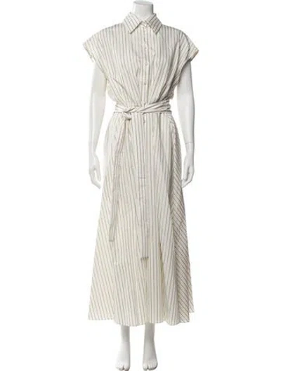 Pre-owned Adam Lippes Striped Long Dress In Neutral