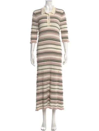 Pre-owned Adam Lippes Striped Long Dress In Neutral