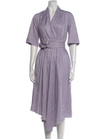 Pre-owned Adam Lippes Striped Long Dress W/ Tags In Blue