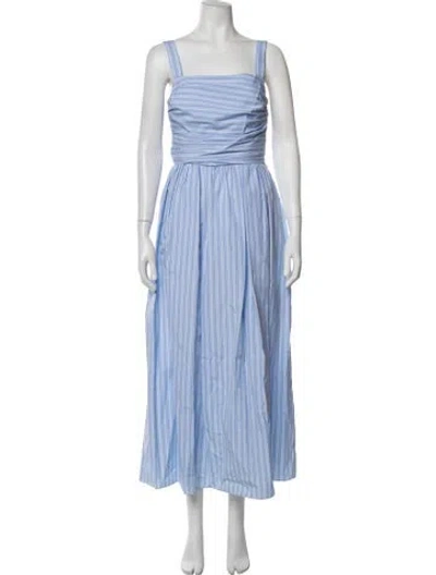 Pre-owned Adam Lippes Striped Long Dress W/ Tags In Blue
