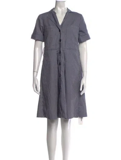 Pre-owned Adam Lippes Striped Midi Length Dress In Blue