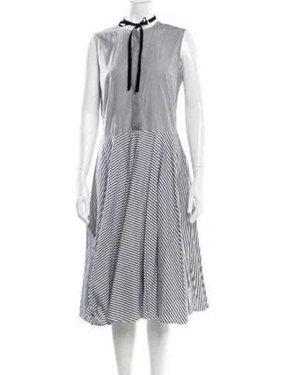 Pre-owned Adam Lippes Striped Midi Length Dress In Multi
