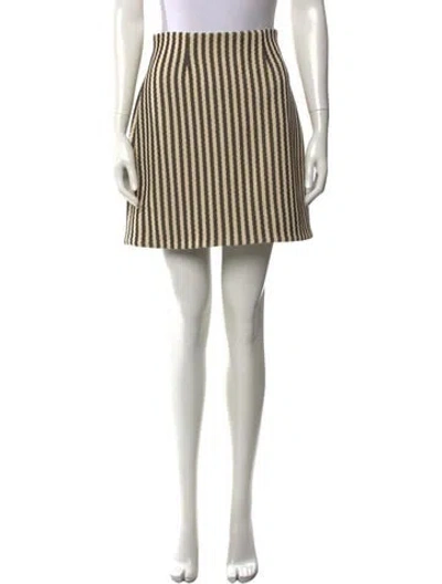 Pre-owned Adam Lippes Striped Mini Skirt In Neutrals