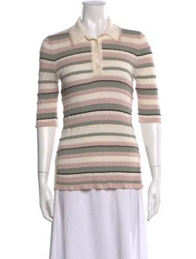 Pre-owned Adam Lippes Striped Sweater In Pink
