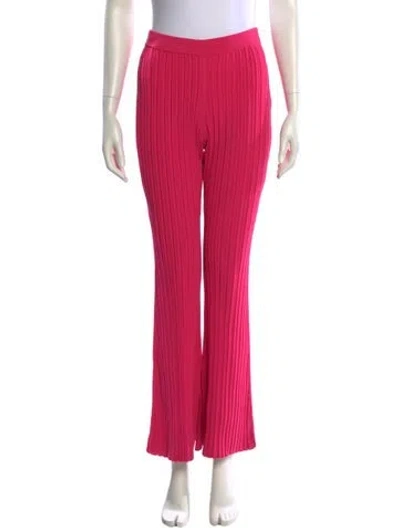 Pre-owned Adam Lippes Striped Wide Leg Pants In Pink