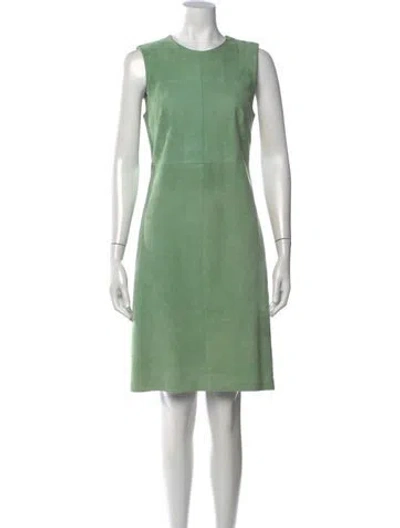 Pre-owned Adam Lippes Suede Knee-length Dress In Green