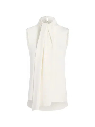 Adam Lippes Swayze Scarf-neck Top In Neutral