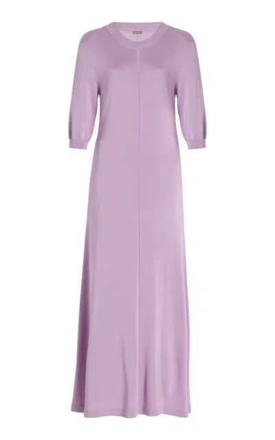 Adam Lippes Sylvia Dress In Knitted Viscose In Purple