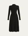 Adam Lippes Tabitha Turtleneck Rib Long-sleeve Maxi Dress In Black