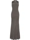 Adam Lippes Tashi Dress In Metallic Rib In Grey