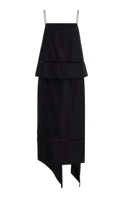 Adam Lippes Tenney Dress In Cotton Poplin In Black