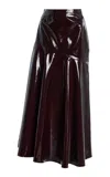 Adam Lippes Tess Canvas Skirt In Burgundy