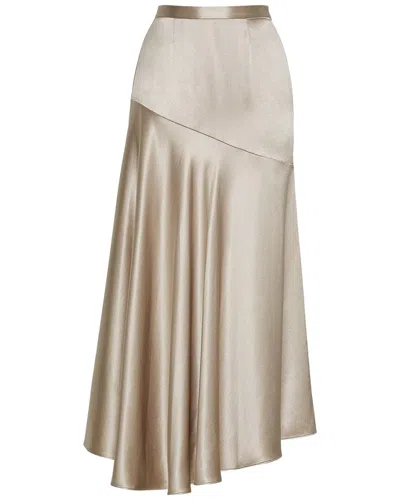 Adam Lippes Tess Silk Skirt In Silver
