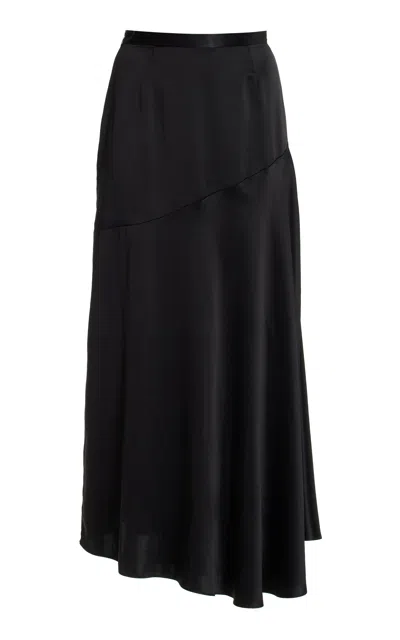 Adam Lippes Tess Skirt In Satin Back Crepe In Black
