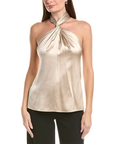 Adam Lippes Thalia Silk Top In Grey