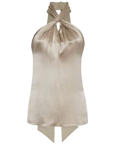 Adam Lippes Thalia Silk Top In Neutral