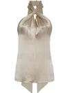 Adam Lippes Thalia Top In Satin Back Crepe In Gold