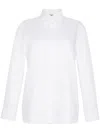 Adam Lippes Thin Bow Cotton Shirt In White