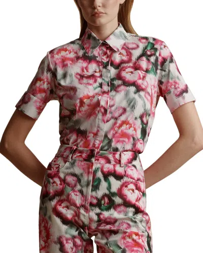 Adam Lippes Trapeze Floral-print Shirt In White