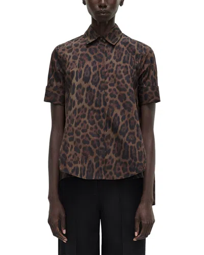 Adam Lippes Trapeze Shirt In Animal Print