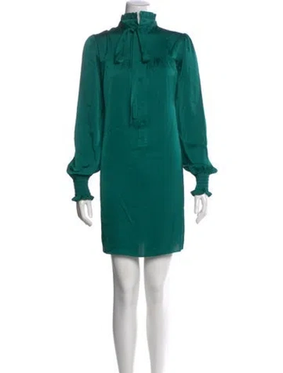 Pre-owned Adam Lippes Turtleneck Mini Dress In Green