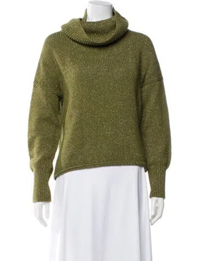 Pre-owned Adam Lippes Turtleneck Sweater In Green
