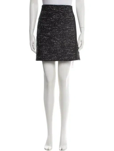 Pre-owned Adam Lippes Tweed Pattern Mini Skirt In Black