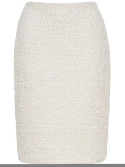 Adam Lippes Tweed Pencil Skirt In White