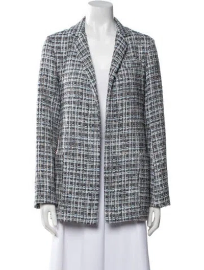 Pre-owned Adam Lippes Tweed Tweed Pattern Evening Jacket In Blue