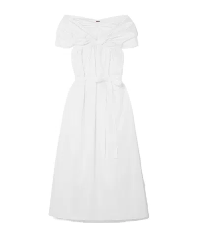 Adam Lippes Twist-detail Maxi Dress In White