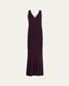 Adam Lippes Twyla Sleeveless Ribbed Midi Dress In Purple