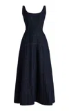 Adam Lippes Veda Denim Dress In Black